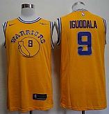 Warriors 9 Andre Iguodala Yellow Throwback Nike Swingman Jersey,baseball caps,new era cap wholesale,wholesale hats